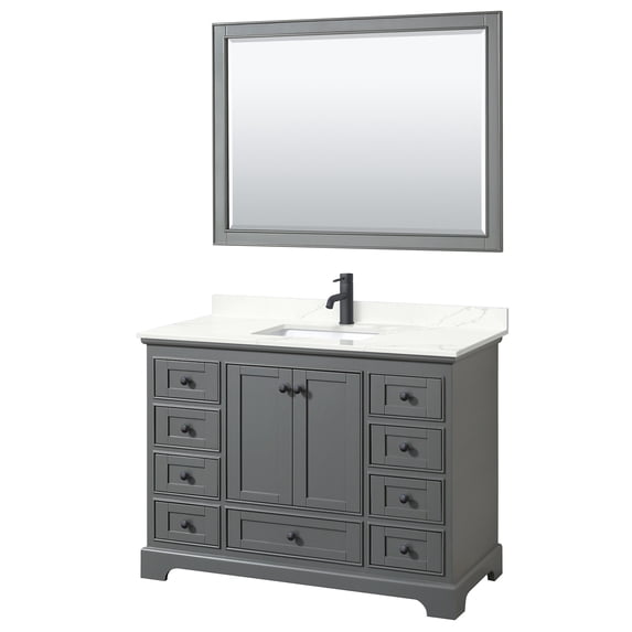 Wyndham Collection WCS202048SGBGTUNSM46 Deborah 48" Free Standing Single Basin Vanity Set
