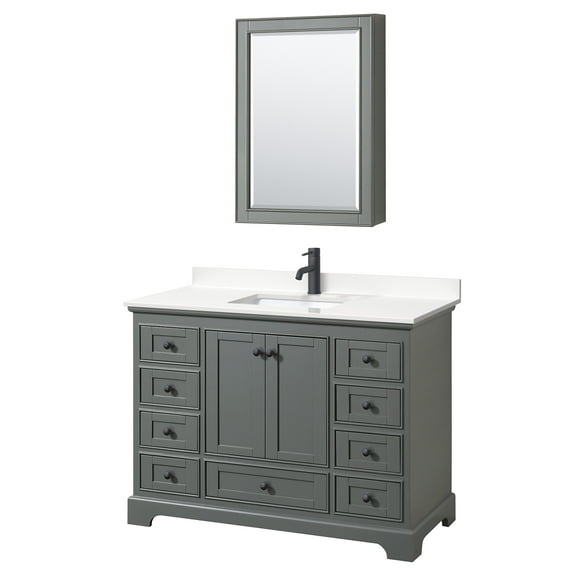 Wyndham Collection Wcs202048s-Qtz-Unsmed Deborah 48" Free Standing Single Basin Vanity Set
