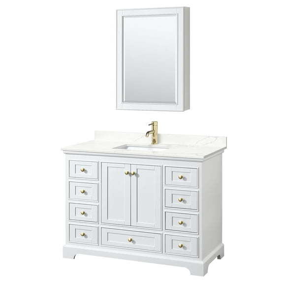Wyndham Collection WCS202048SWGGTUNSMED Deborah 48" Free Standing Single Basin Vanity Set