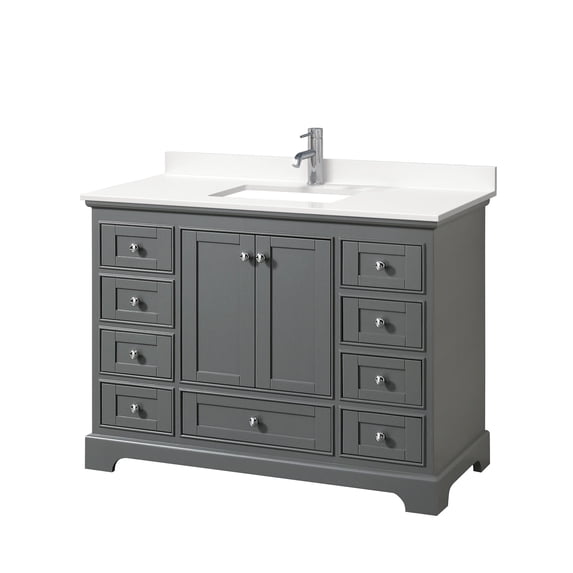 Wyndham Collection WCS202048SKGWQUNSMXX Deborah 48" Free Standing Single Basin Vanity Set
