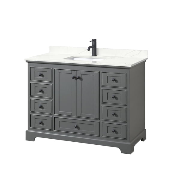 Wyndham Collection WCS202048SGBGTUNSMXX Deborah 48" Free Standing Single Basin Vanity Set