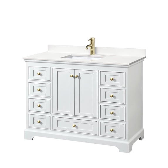 Wyndham Collection WCS202048SWGWQUNSMXX Deborah 48" Free Standing Single Basin Vanity Set