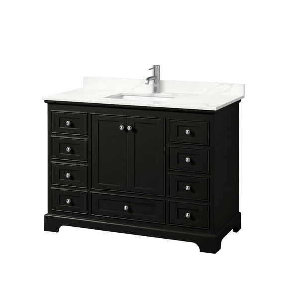 Wyndham Collection Wcs202048s-Qtz-Unsmxx Deborah 48" Free Standing Single Basin Vanity Set