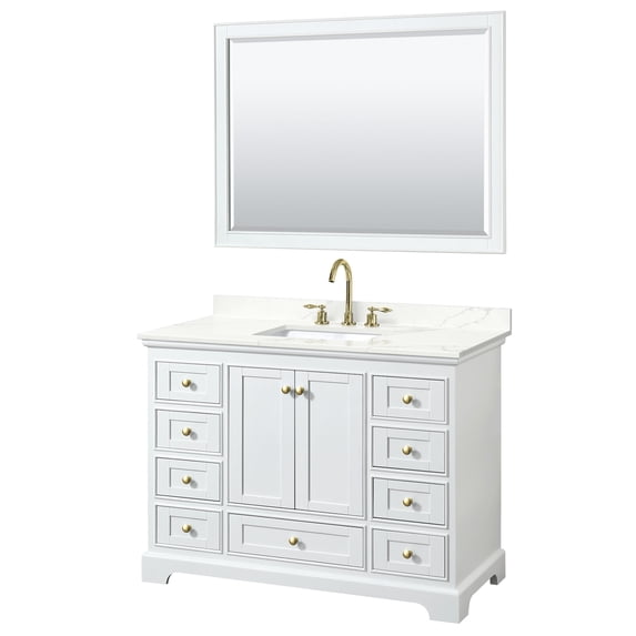 Wyndham Collection WCS202048SWGGTUS3M46 Deborah 48" Free Standing Single Basin Vanity Set
