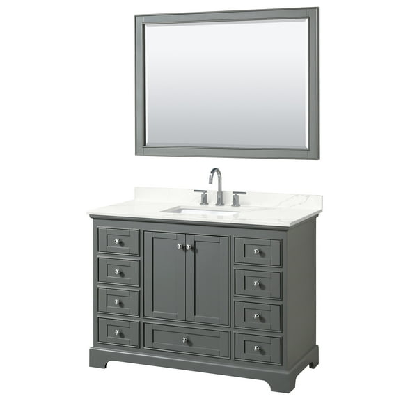 Wyndham Collection WCS202048SKGGTUS3M46 Deborah 48" Free Standing Single Basin Vanity Set