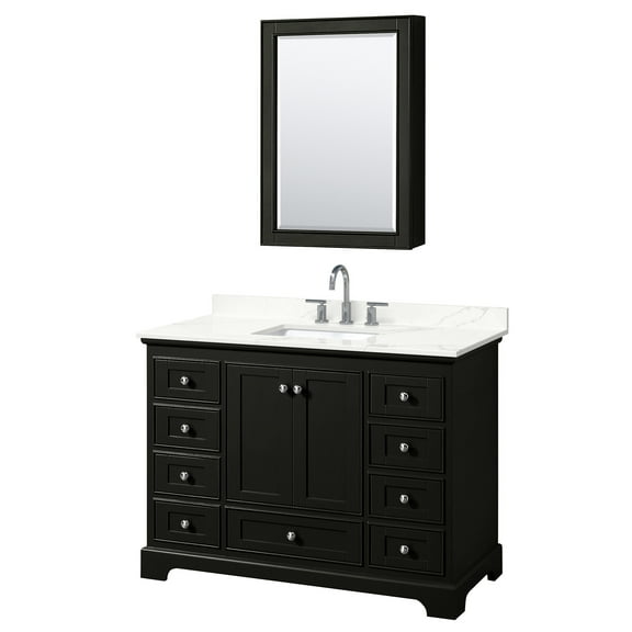 Wyndham Collection Wcs202048s-Qtz-Us3med Deborah 48" Free Standing Single Basin Vanity Set