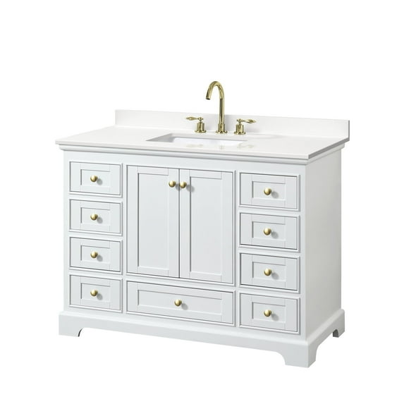 Wyndham Collection Wcs202048s-Qtz-Us3mxx Deborah 48" Free Standing Single Basin Vanity Set