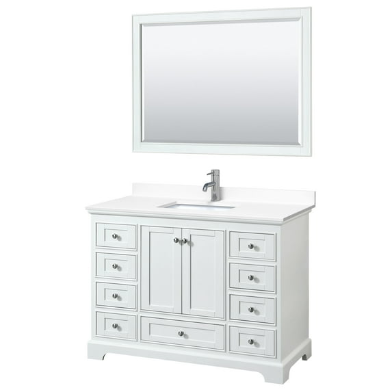 Wyndham Collection WCS202048SWHWCUNSM46 Deborah 48" Free Standing Single Basin Vanity Set