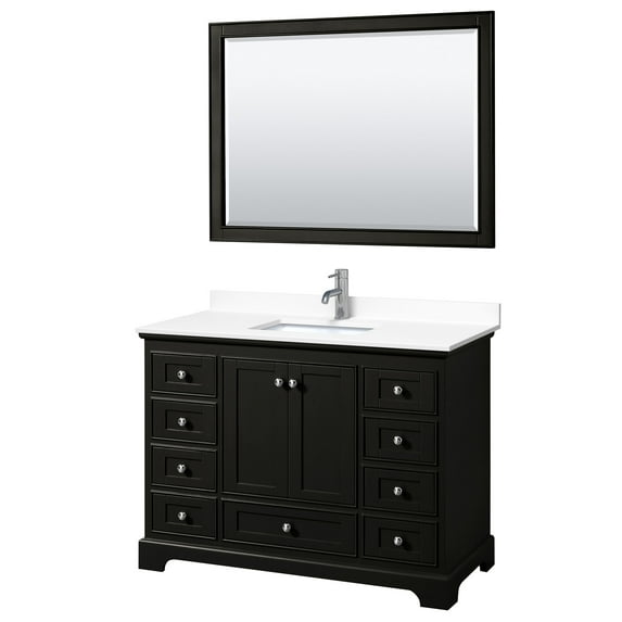 Wyndham Collection WCS202048SDEWCUNSM46 Deborah 48" Free Standing Single Basin Vanity Set