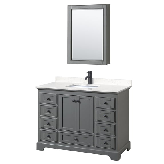 Wyndham Collection WCS202048SGBC2UNSMED Deborah 48" Free Standing Single Basin Vanity Set