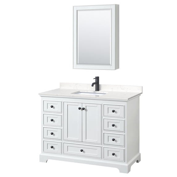 Wyndham Collection WCS202048SWBC2UNSMED Deborah 48" Free Standing Single Basin Vanity Set