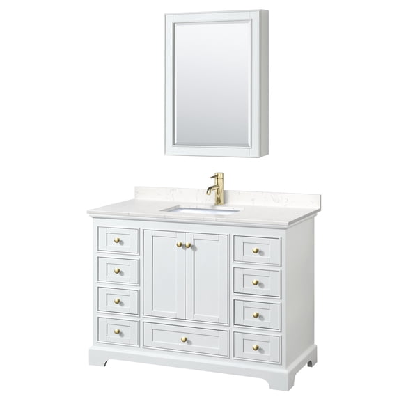 Wyndham Collection WCS202048SWGC2UNSMED Deborah 48" Free Standing Single Basin Vanity Set