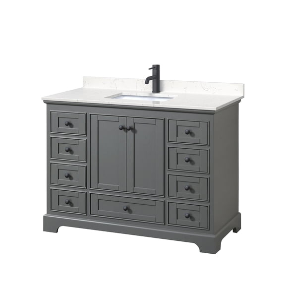 Wyndham Collection WCS202048SGBC2UNSMXX Deborah 48" Free Standing Single Basin Vanity Set