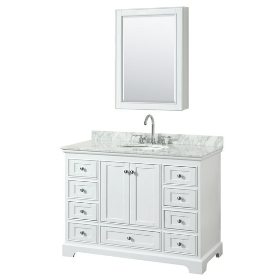Wyndham Collection Wcs202048scmunomed Deborah 48" Free Standing Single Vanity Set - White
