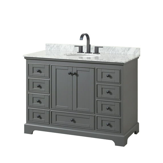 Wyndham Collection WCS202048SGBCMUNOMXX Deborah 48" Free Standing Single Vanity Set - Dark