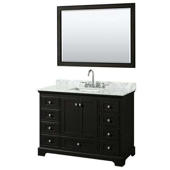 Wyndham Collection WCS202048SDECMUNSM46 Deborah 48" Free Standing Single Vanity Set - Dark