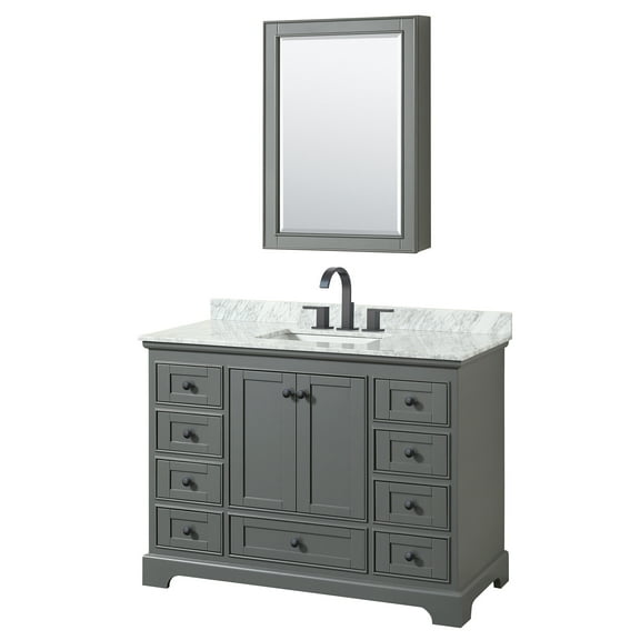 Wyndham Collection Wcs202048scmunsmed Deborah 48" Free Standing Single Vanity Set - Dark