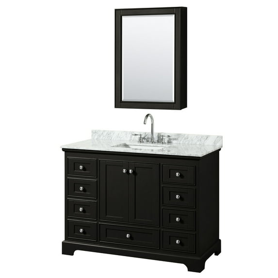 Wyndham Collection Wcs202048scmunsmed Deborah 48" Free Standing Single Vanity Set - Dark