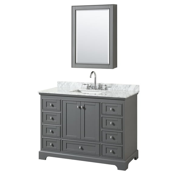 Wyndham Collection WCS202048SKGCMUNSMED Deborah 48" Free Standing Single Vanity Set - Dark