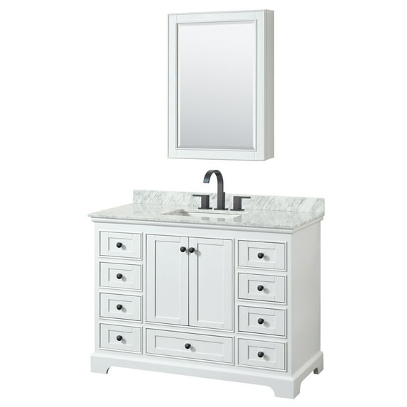 Wyndham Collection WCS202048SWBCMUNSMED Deborah 48" Free Standing Single Vanity Set -