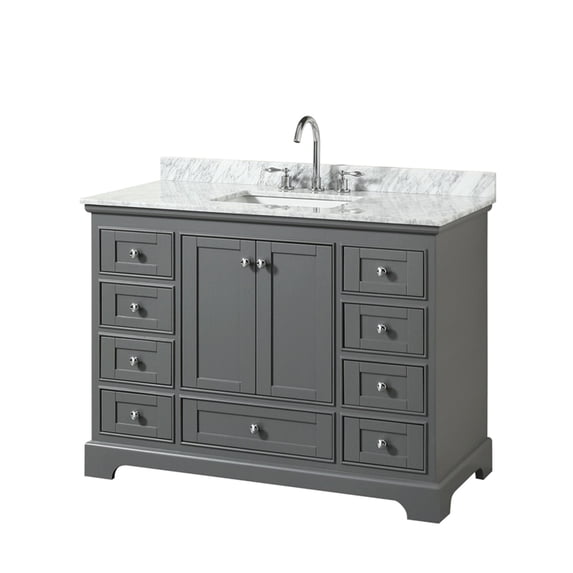 Wyndham Collection WCS202048SKGCMUNSMXX Deborah 48" Free Standing Single Vanity Set - Dark
