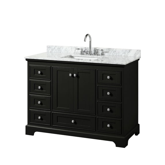 Wyndham Collection WCS202048SDECMUNSMXX Deborah 48" Free Standing Single Vanity Set - Dark