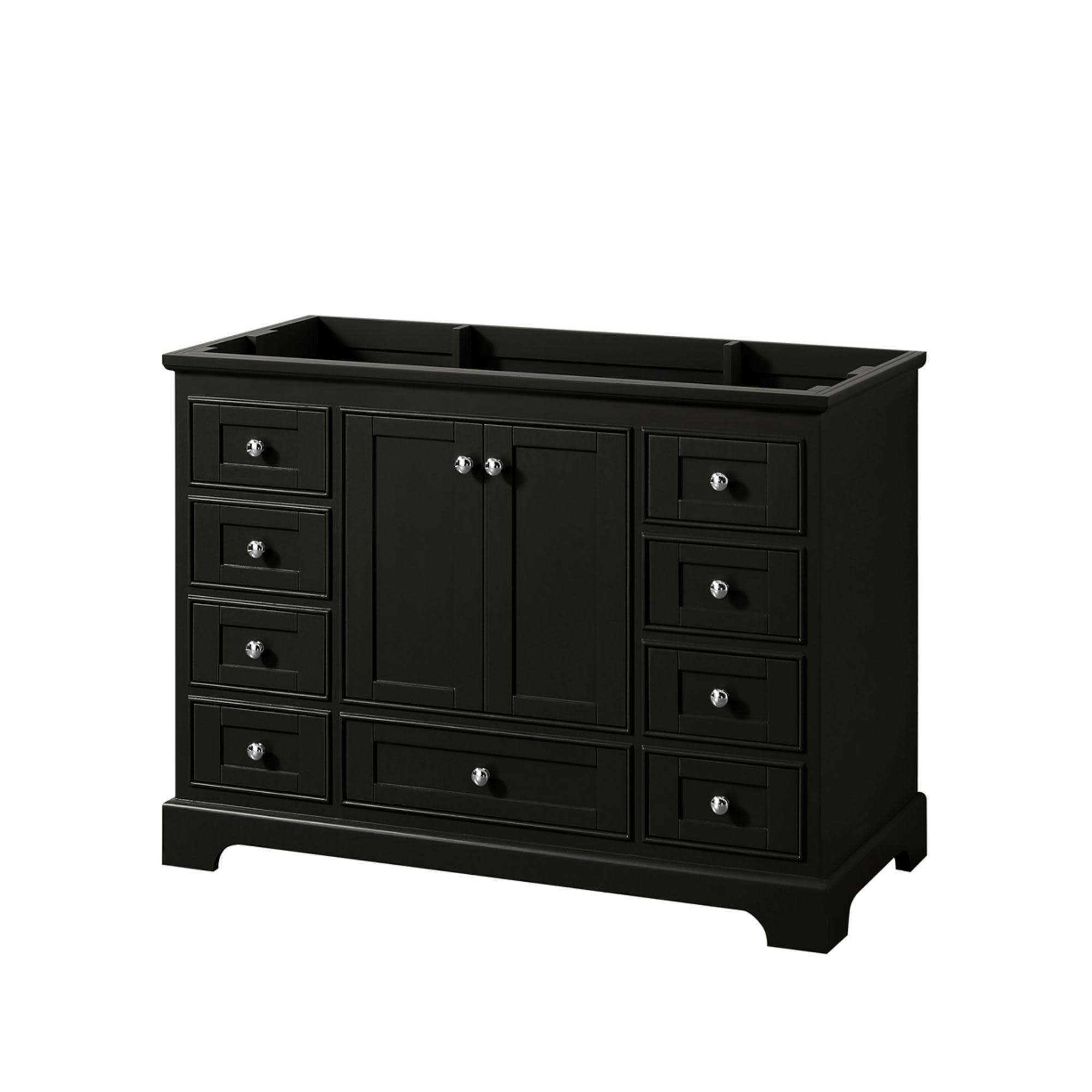 Deborah Dark Espresso 48" Single Freestanding Vanity Base with Polished Chrome Hardware
