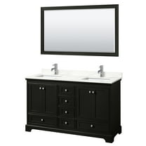 Wyndham Collection Wcs202060d-Qtz-Unsm58 Deborah 60" Free Standing Double Basin Vanity Set