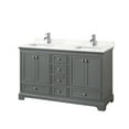 thumbnail image 1 of Wyndham Collection WCS202060DKGGTUNSMXX Deborah 60" Free Standing Double Basin Vanity Set, 1 of 7