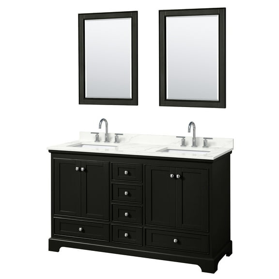 Wyndham Collection Wcs202060d-Qtz-Us3m24 Deborah 60" Free Standing Double Basin Vanity Set