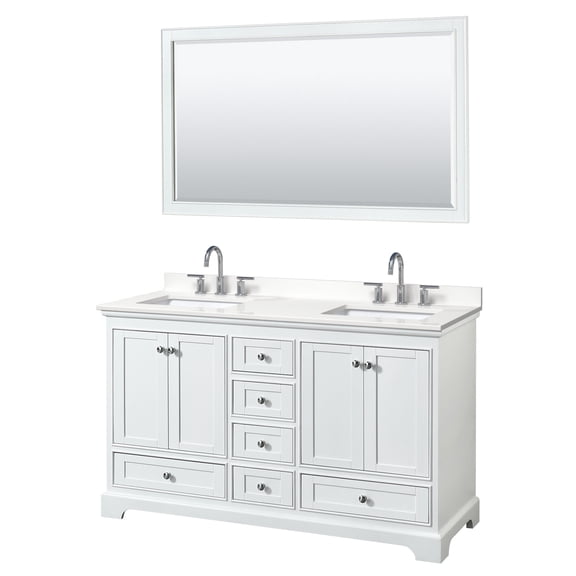 Wyndham Collection Wcs202060d-Qtz-Us3m58 Deborah 60" Free Standing Double Basin Vanity Set