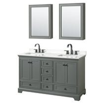 Wyndham Collection Wcs202060d-Qtz-Us3med Deborah 60" Free Standing Double Basin Vanity Set
