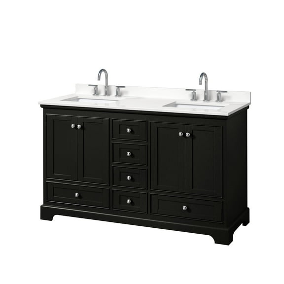Wyndham Collection Wcs202060d-Qtz-Us3mxx Deborah 60" Free Standing Double Basin Vanity Set