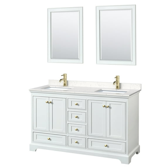 Wyndham Collection Wcs202060d-Vca-M24 Deborah 60" Free Standing Double Basin Vanity Set -