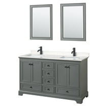 Wyndham Collection Wcs202060d-Vca-M24 Deborah 60" Free Standing Double Basin Vanity Set -