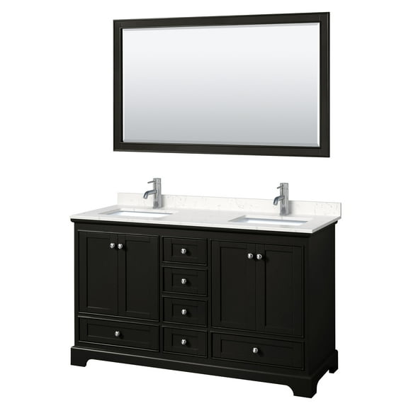 Wyndham Collection Wcs202060d-Vca-M58 Deborah 60" Free Standing Double Basin Vanity Set -