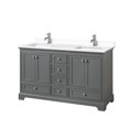 thumbnail image 1 of Wyndham Collection WCS202060DKGWCUNSMXX Deborah 60" Free Standing Double Basin Vanity Set, 1 of 7