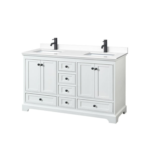 Wyndham Collection Wcs202060d-Vca-Mxx Deborah 60" Free Standing Double Basin Vanity Set -