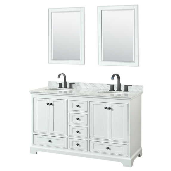 Wyndham Collection WCS202060DWBCMUNOM24 Deborah 60" Free Standing Double Vanity Set -