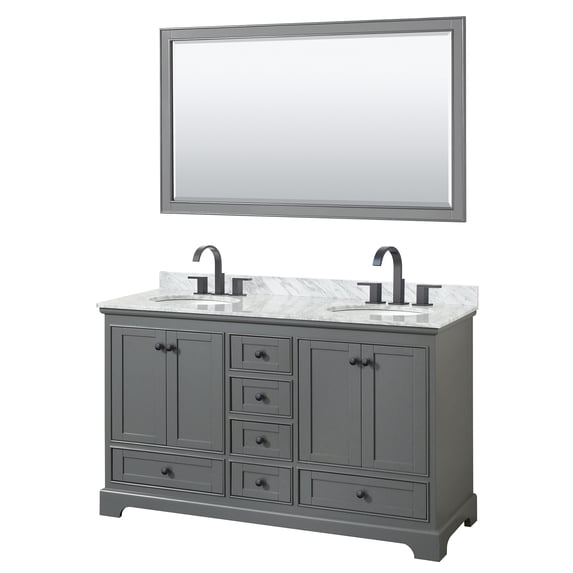 Wyndham Collection WCS202060DGBCMUNOM58 Deborah 60" Free Standing Double Vanity Set - Dark