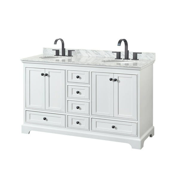 Wyndham Collection WCS202060DWBCMUNOMXX Deborah 60" Free Standing Double Vanity Set -