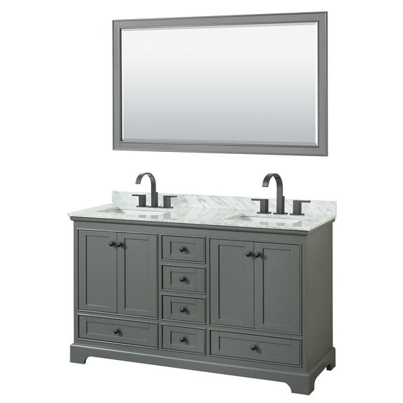 Wyndham Collection WCS202060DGBCMUNSM58 Deborah 60" Free Standing Double Vanity Set - Dark
