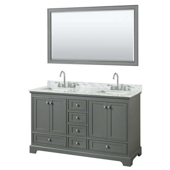 Wyndham Collection WCS202060DKGCMUNSM58 Deborah 60" Free Standing Double Vanity Set - Dark
