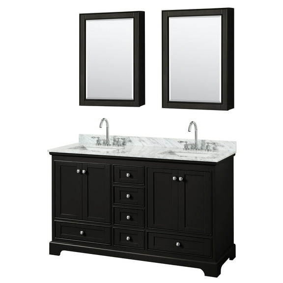 Wyndham Collection Wcs202060dcmunsmed Deborah 60" Free Standing Double Vanity Set - Dark