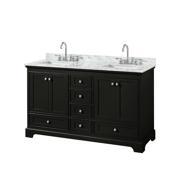Wyndham Collection WCS202060DDECMUNSMXX Deborah 60" Free Standing Double Vanity Set - Dark