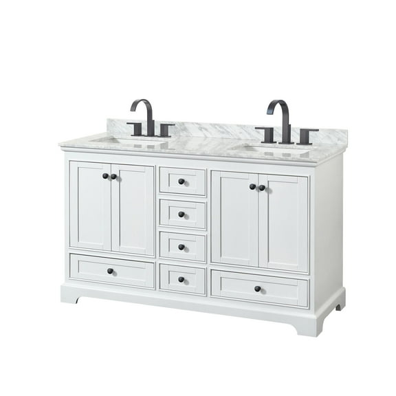Wyndham Collection Wcs202060dcmunsmxx Deborah 60" Free Standing Double Vanity Set - White
