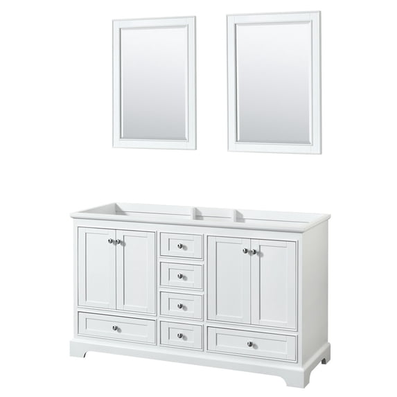 Wyndham Collection WCS202060DWHCXSXXM24 Deborah 59-1/4" Double Free Standing Wood Vanity