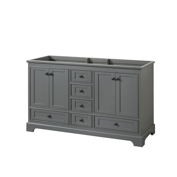 Wyndham Collection WCS202060DGBCXSXXMXX Deborah 59-1/4" Double Free Standing Wood Vanity