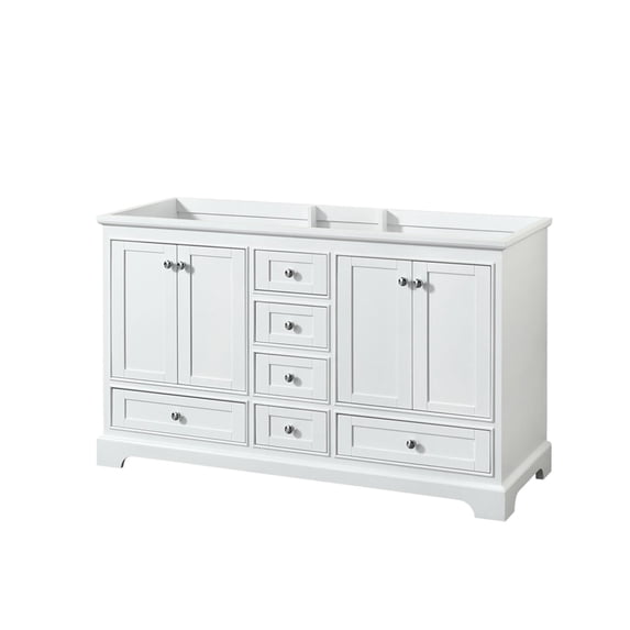 Wyndham Collection WCS202060DWHCXSXXMXX Deborah 59-1/4" Double Free Standing Wood Vanity