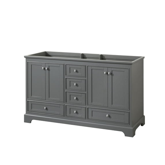 Wyndham Collection WCS202060DKGCXSXXMXX Deborah 59-1/4" Double Free Standing Wood Vanity